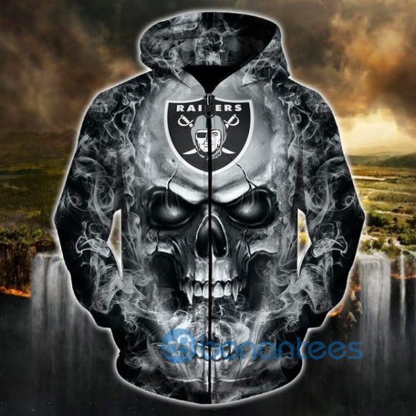 NFL 3D Hoodie 3D Skull Oakland Raiders 3D Hoodie Zip Hoodie Product Photo
