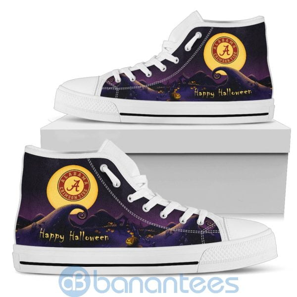 Nightmare Before Christmas Happy Halloween Alabama Crimson Tide High Top Shoes Product Photo