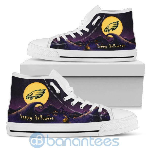 Nightmare Before Christmas Happy Halloween Philadelphia Eagles High Top Shoes Product Photo