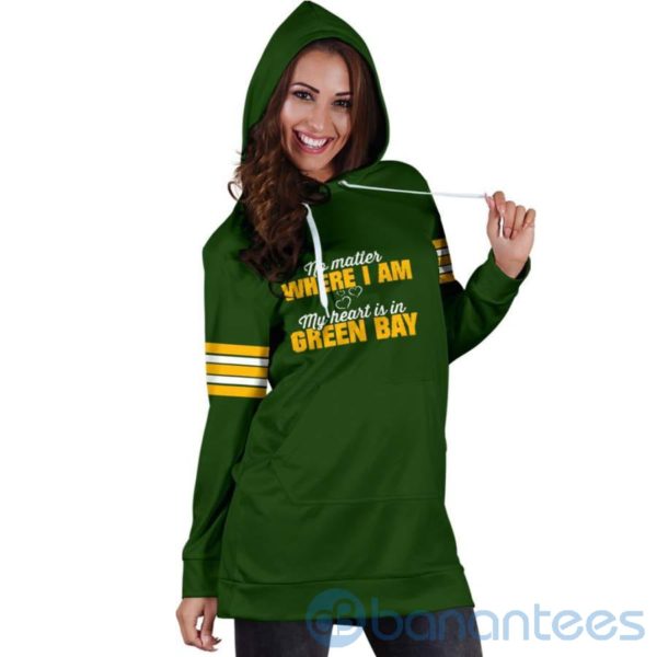 No Matter Where I Am Green Bay Hoodie Dress For Women Product Photo