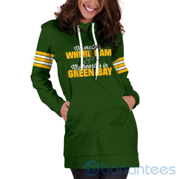 No Matter Where I Am Green Bay Hoodie Dress For Women Product Photo