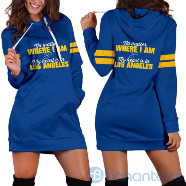 No Matter Where I Am Los Angeles Hoodie Dress For Women Product Photo