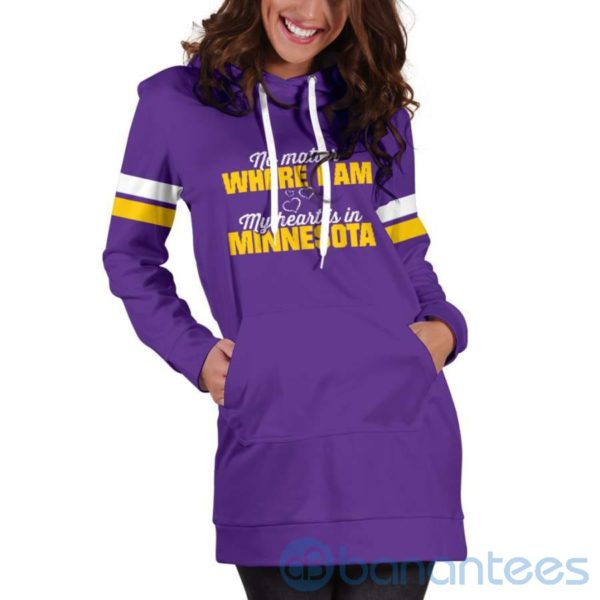 No Matter Where I Am Minnesota Hoodie Dress For Women Product Photo