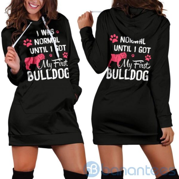 Normal Until First Bulldog Hoodie Dress For Women Product Photo