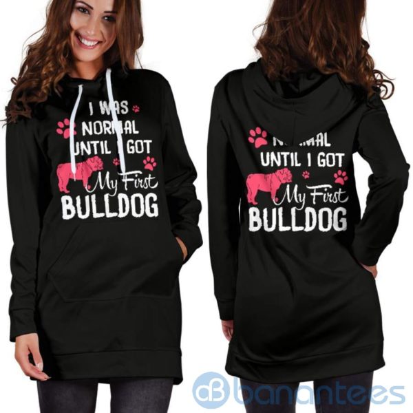 Normal Until First Bulldog Hoodie Dress For Women Product Photo