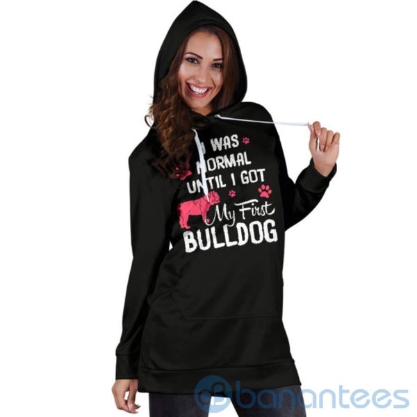 Normal Until First Bulldog Hoodie Dress For Women Product Photo