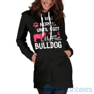 Normal Until First Bulldog Hoodie Dress For Women Product Photo