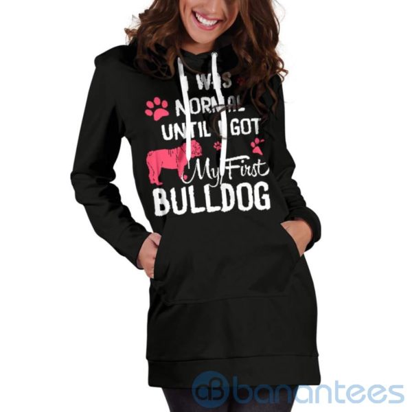 Normal Until First Bulldog Hoodie Dress For Women Product Photo