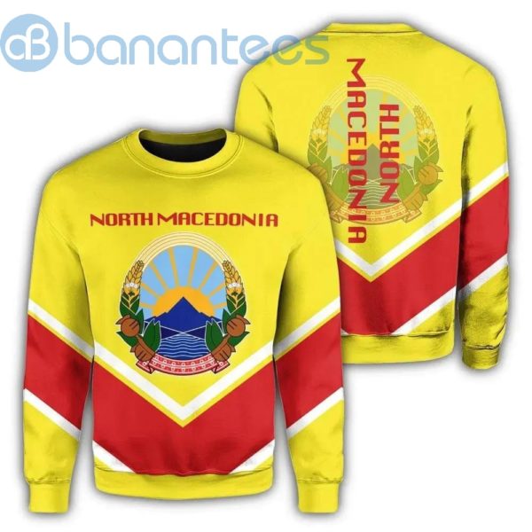 North Macedonia Coat Of Arms Lucian Style All Over Printed 3D Sweatshirt Product Photo