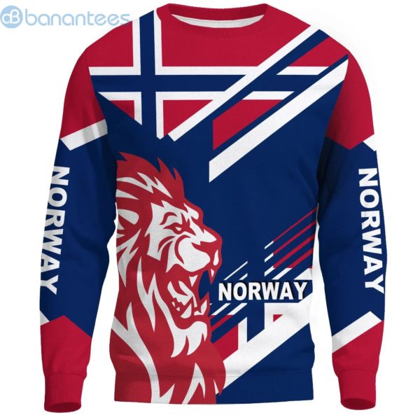 Norway Lion Flag Special Edition Red And Blue All Over Printed 3D Sweatshirt Product Photo