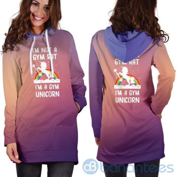 Not A Gym Rat Unicorn Hoodie Dress For Women Product Photo