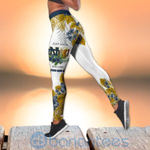 Notre Dame Fighting Irish Girl Leggings And Criss Cross Tank Top For Women Product Photo