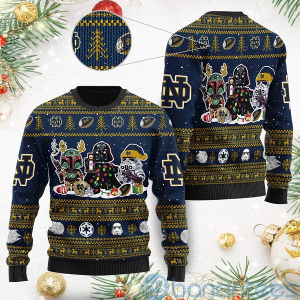 Notre Dame Fighting Irish Star Wars Ugly Christmas 3D Sweater Product Photo
