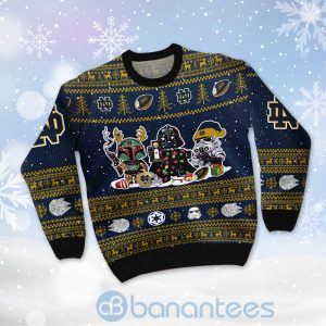 Notre Dame Fighting Irish Star Wars Ugly Christmas 3D Sweater Product Photo