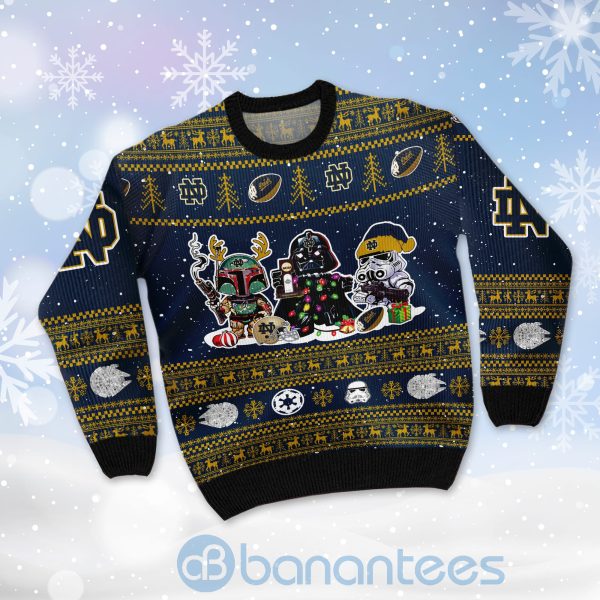 Notre Dame Fighting Irish Star Wars Ugly Christmas 3D Sweater Product Photo
