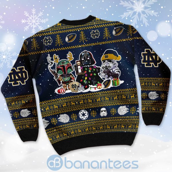 Notre Dame Fighting Irish Star Wars Ugly Christmas 3D Sweater Product Photo