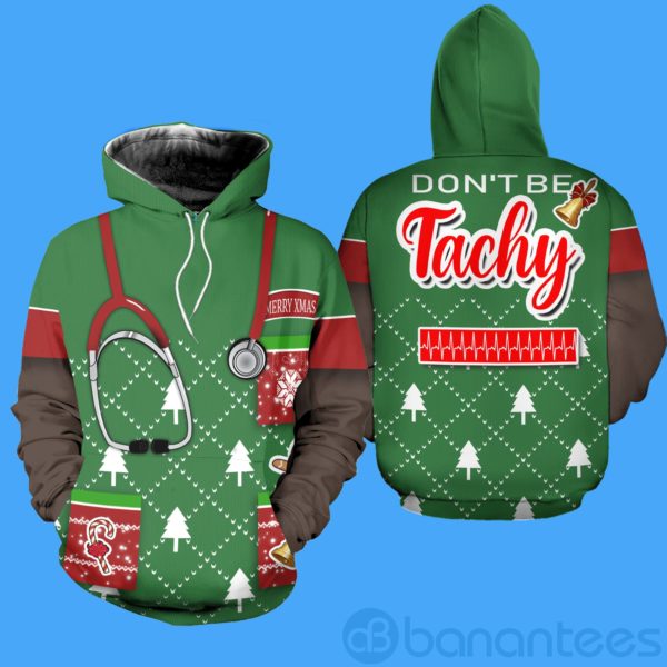 Nurse Don't Be Tachy Ugly Christmas All Over Printed 3D Shirt Product Photo