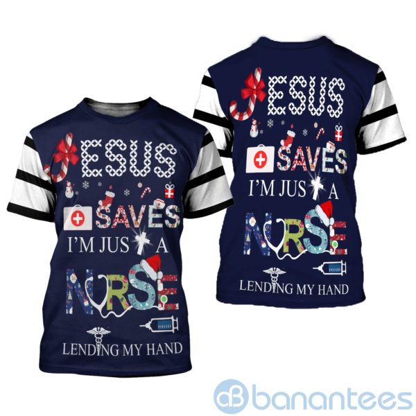 Nurse Save Heart Christmas All Over Printed 3D Shirt Product Photo