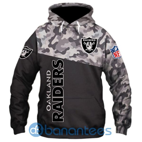 Oakland Raiders And Camo Background 3D Hoodie, Zip Hoodie Product Photo