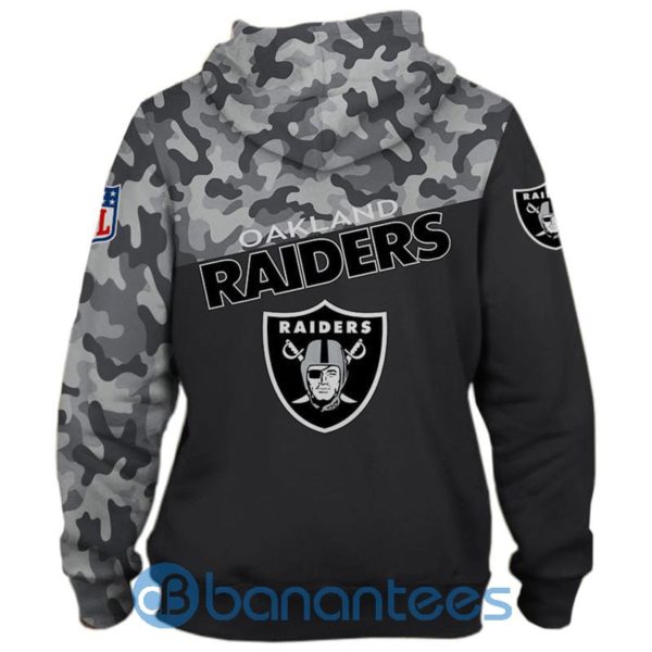 Oakland Raiders And Camo Background 3D Hoodie, Zip Hoodie Product Photo