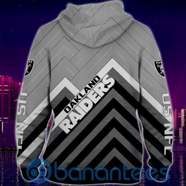 Oakland Raiders Black All Over Printed 3D Hoodie Zip Hoodie Product Photo