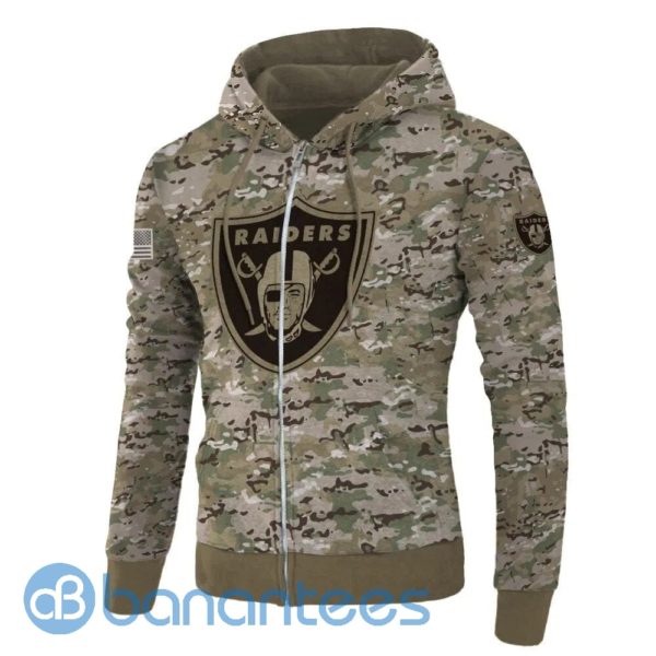 Oakland Raiders Camo All Over Printed 3D Hoodie, Zip Hoodie Pullover Zip Up Hoodies Product Photo