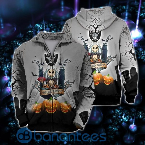 Oakland Raiders Halloween Costume 3D Hoodie Jack Skellington 3D Graphic Product Photo