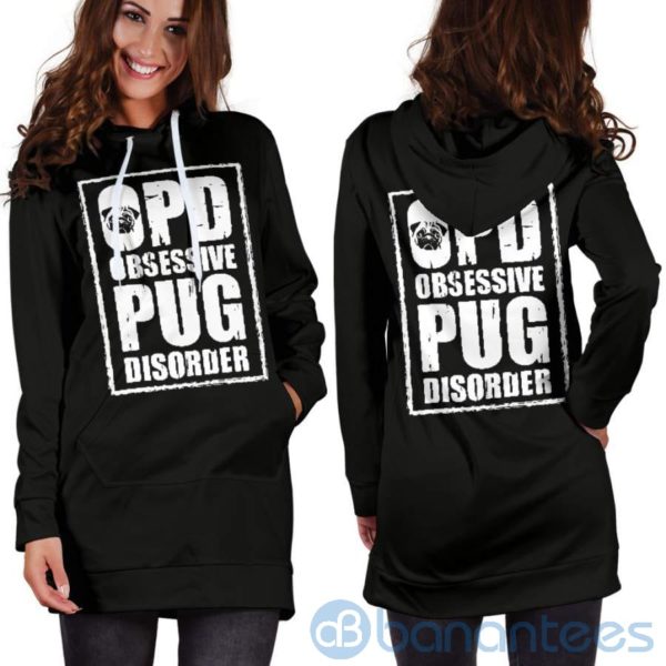 Obsessive Pug Disorder Hoodie Dress For Women Product Photo