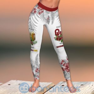 Oklahoma Sooners Girl Leggings And Criss Cross Tank Top For Women Product Photo