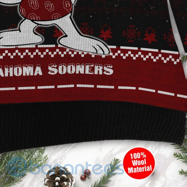 Oklahoma Sooners Snoopy Dabbing Ugly Christmas 3D Sweater Product Photo