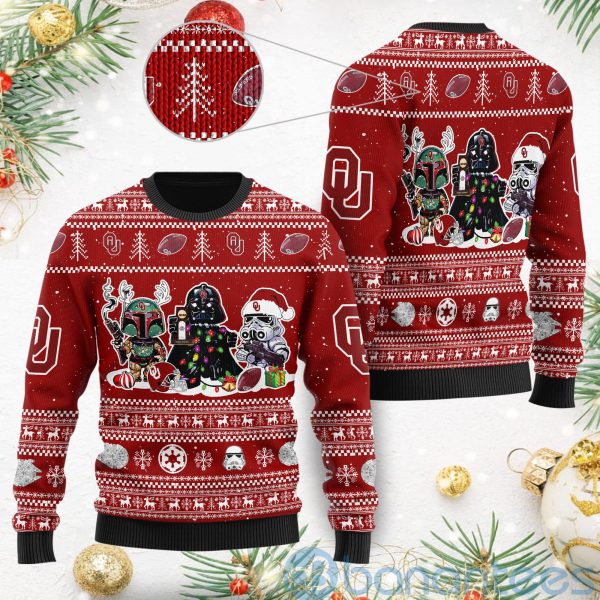 Oklahoma Sooners Star Wars Ugly Christmas 3D Sweater Product Photo