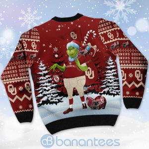 Oklahoma Sooners Team Grinch Ugly Christmas 3D Sweater Product Photo
