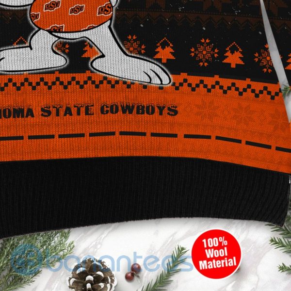 Oklahoma State Cowboys Snoopy Dabbing Ugly Christmas 3D Sweater Product Photo