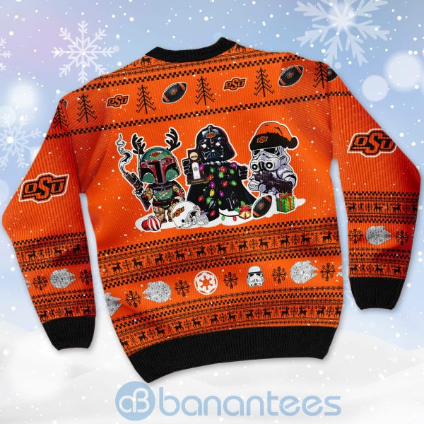 Oklahoma State Cowboys Star Wars Ugly Christmas 3D Sweater Product Photo