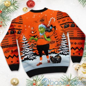 Oklahoma State Cowboys Team Grinch Ugly Christmas 3D Sweater Product Photo