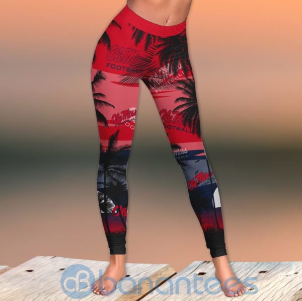Ole Miss Rebels Sunset Leggings And Criss Cross Tank Top For Women Product Photo