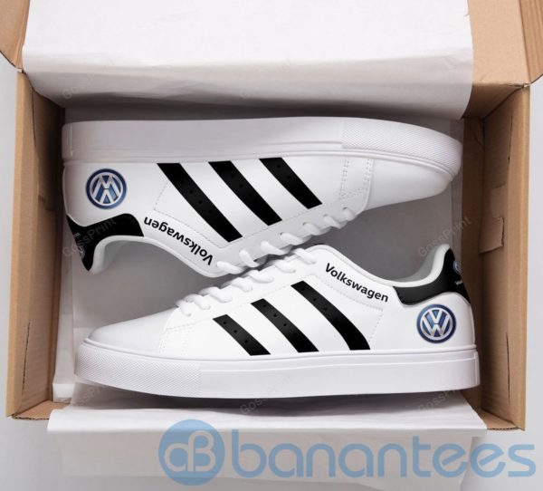 Olkswagen Stan Smith Black Striped White Low Top Skate Shoes Product Photo
