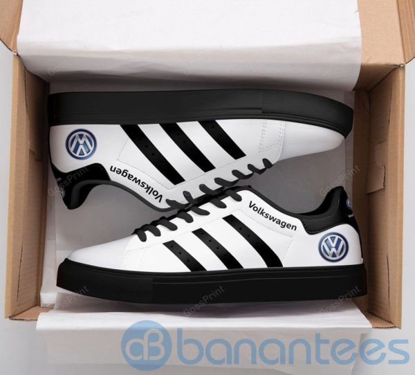 Olkswagen Stan Smith Black Striped White Low Top Skate Shoes Product Photo