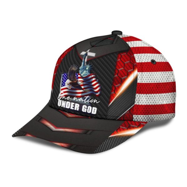 One Nation Under God America Flag All Over Printed 3D Cap Product Photo