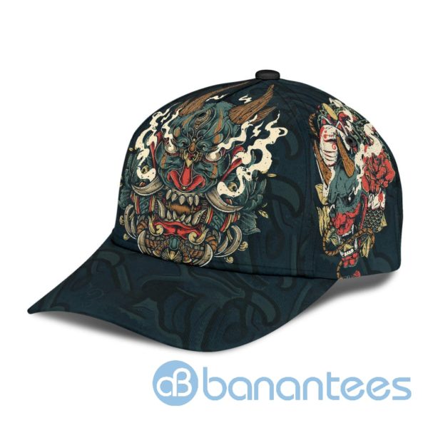Oni Mask Tattoo Black All Over Printed 3D Cap Product Photo