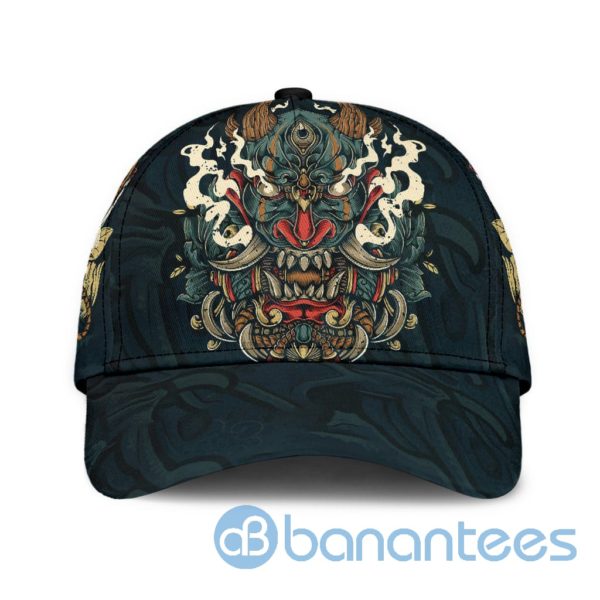 Oni Mask Tattoo Black All Over Printed 3D Cap Product Photo