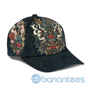 Oni Mask Tattoo Black All Over Printed 3D Cap Product Photo