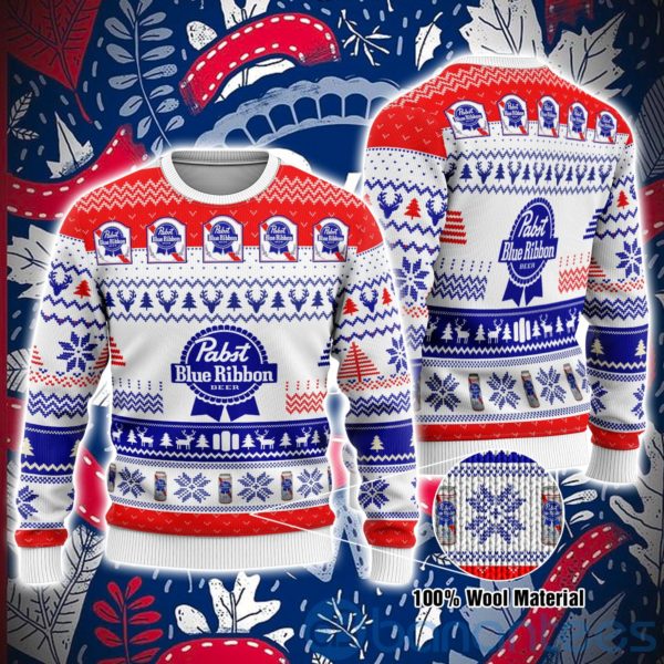 Pabst Blue Ribbon Beer Lover Ugly Christmas All Over Printed 3D Shirt Product Photo