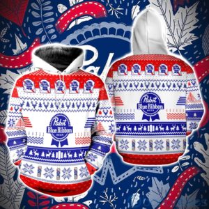 Pabst Blue Ribbon Beer Lover Ugly Christmas All Over Printed 3D Shirt Product Photo