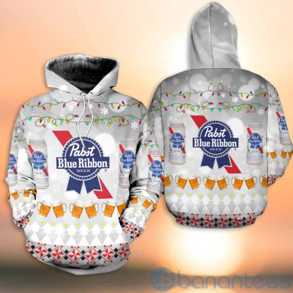 Pabst Blue Ribbon Beer Ugly Christmas All Over Printed 3D Shirt Product Photo