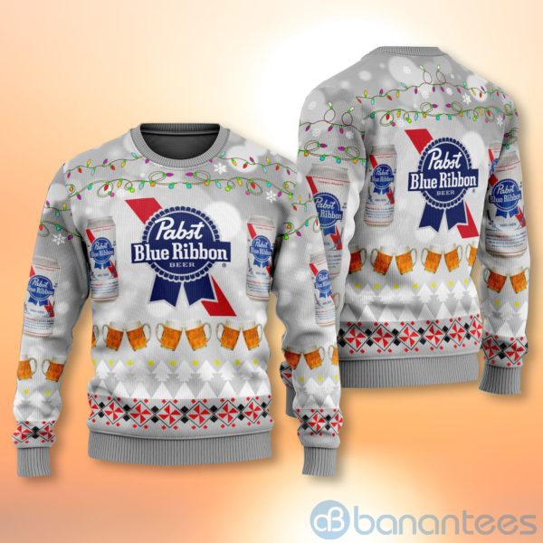 Pabst Blue Ribbon Beer Ugly Christmas All Over Printed 3D Shirt Product Photo