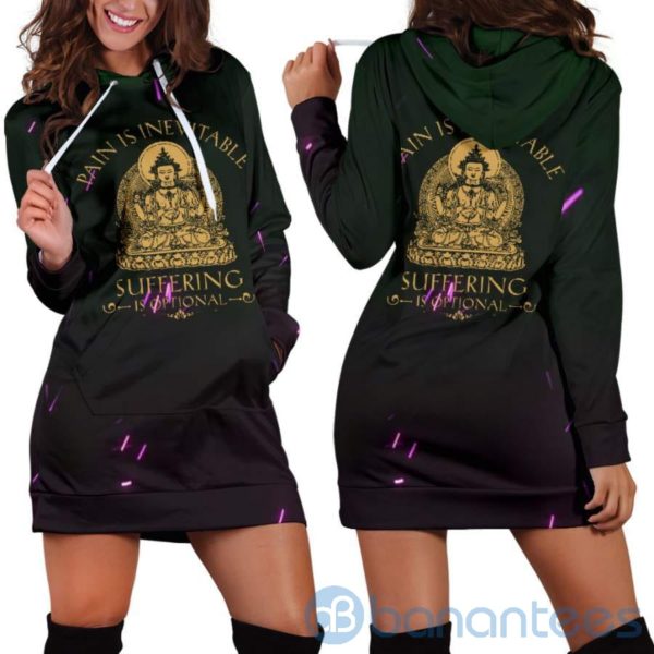 Pain is Inevitable Hoodie Dress For Women Product Photo
