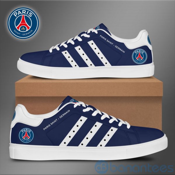 Paris Saint Germain White Striped Low Top Skate Shoes Product Photo
