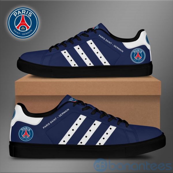 Paris Saint Germain White Striped Low Top Skate Shoes Product Photo