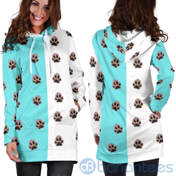 Paw All Over Printed Hoodie Dress For Women Product Photo
